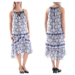 Anthropologie Max Studio Lavender Purple Floral Ruffle Layered Midi Dress XS